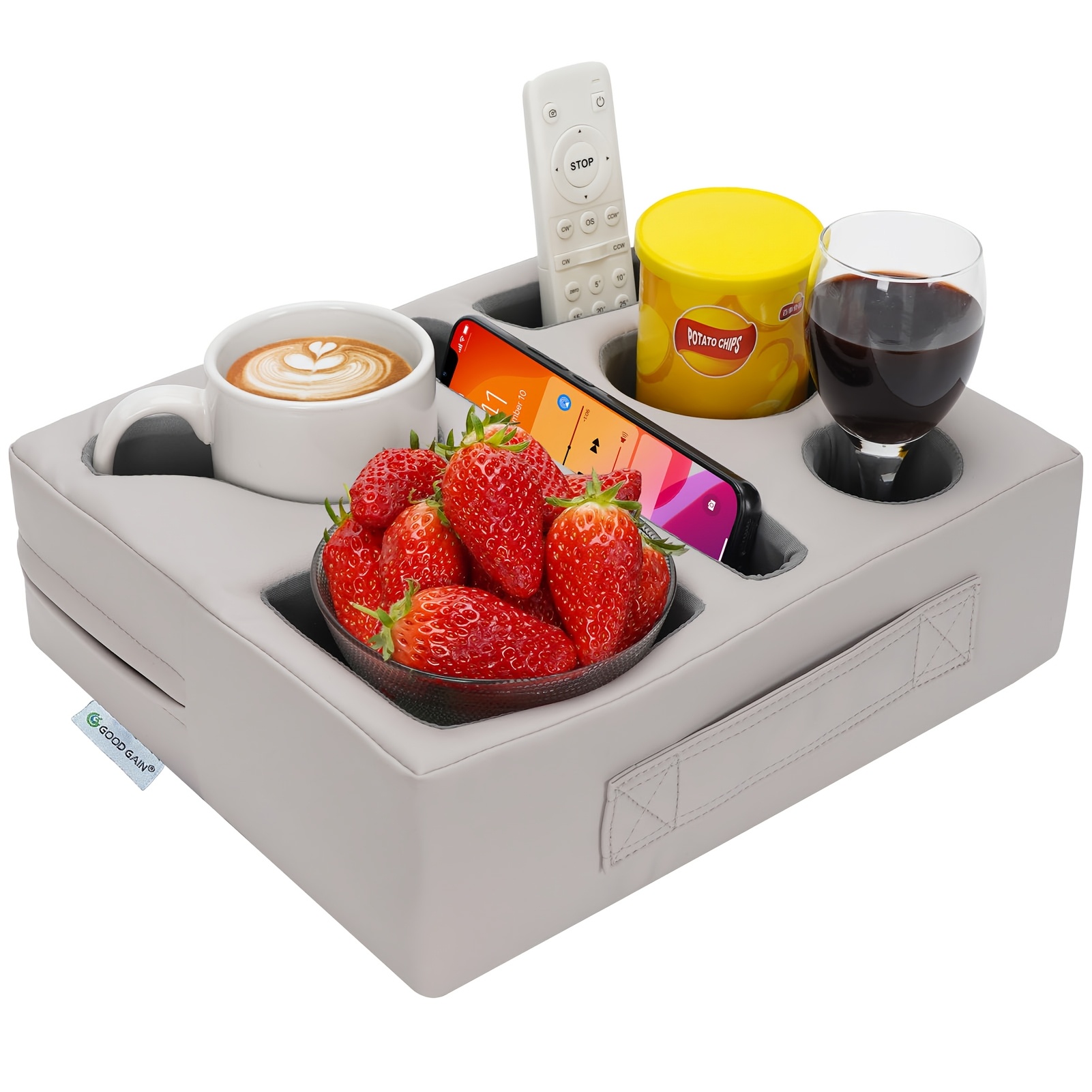 multifunktionales getränke- und snack-organizer-tablett,   und  , für sofa, boot, auto, picknick, aufbewahrung und organisation im innen- und außenbereich