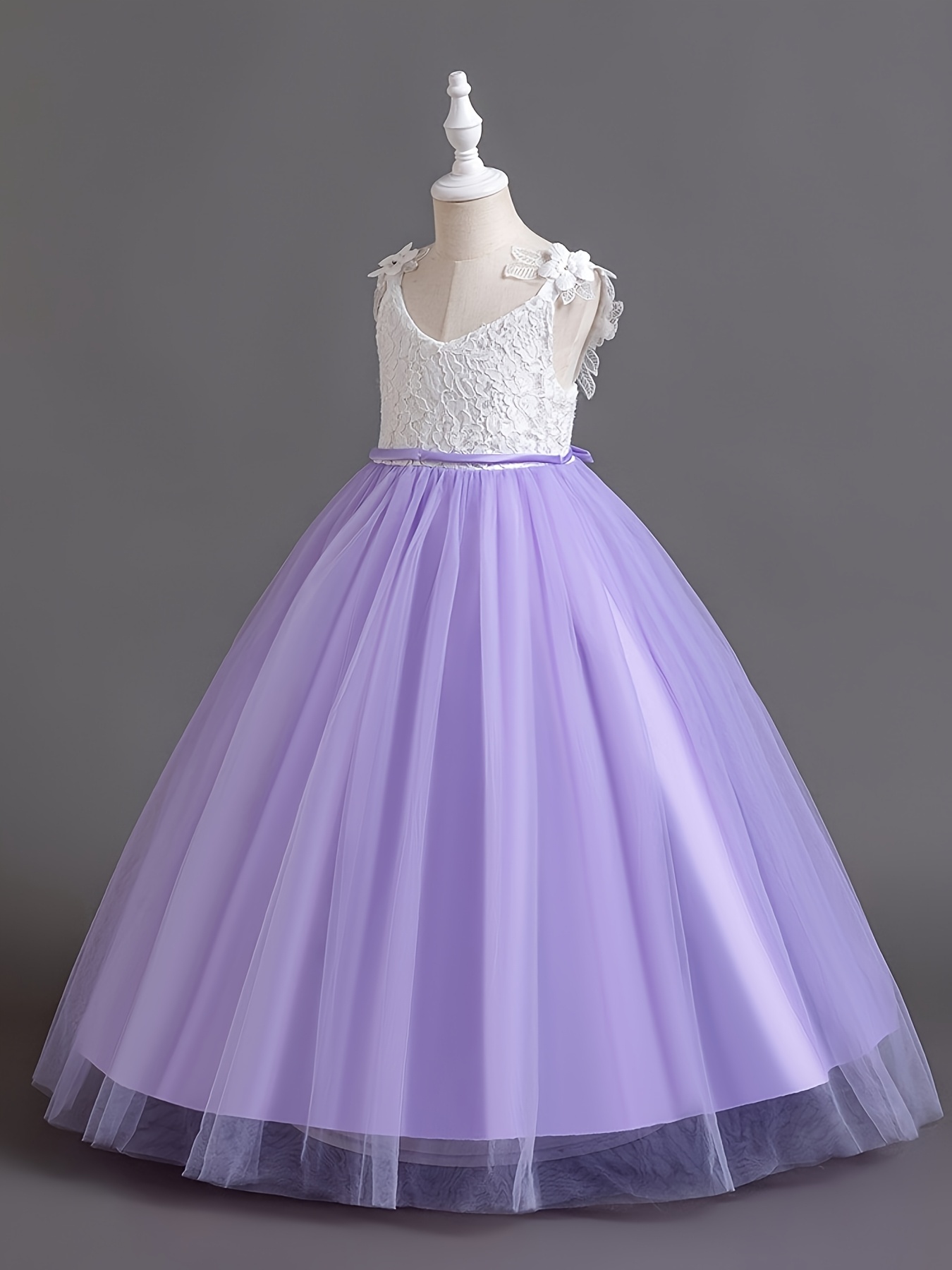 Girls Wedding Dress Strapless Mesh Princess Dress for Weddings Proms - image 6