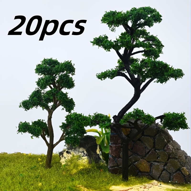 

20pcs Realistic Handcrafted Miniature Trees For Sand Table And Diy Model Landscaping, Assorted Finishing Trees For Architectural Scene