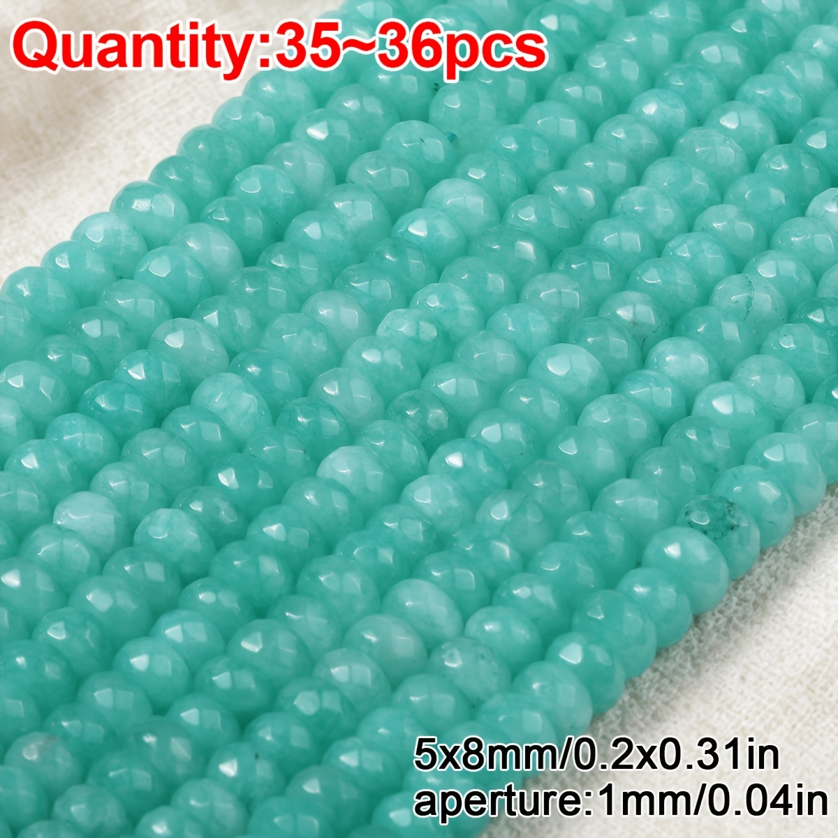 TEMU 5 X 8Mm Perles Rondes à , Filles de Perles Naturelles , Perles d'Abaque, Perles Libres, Adaptées à la Fabrication de Bijoux, Bracelets, ,