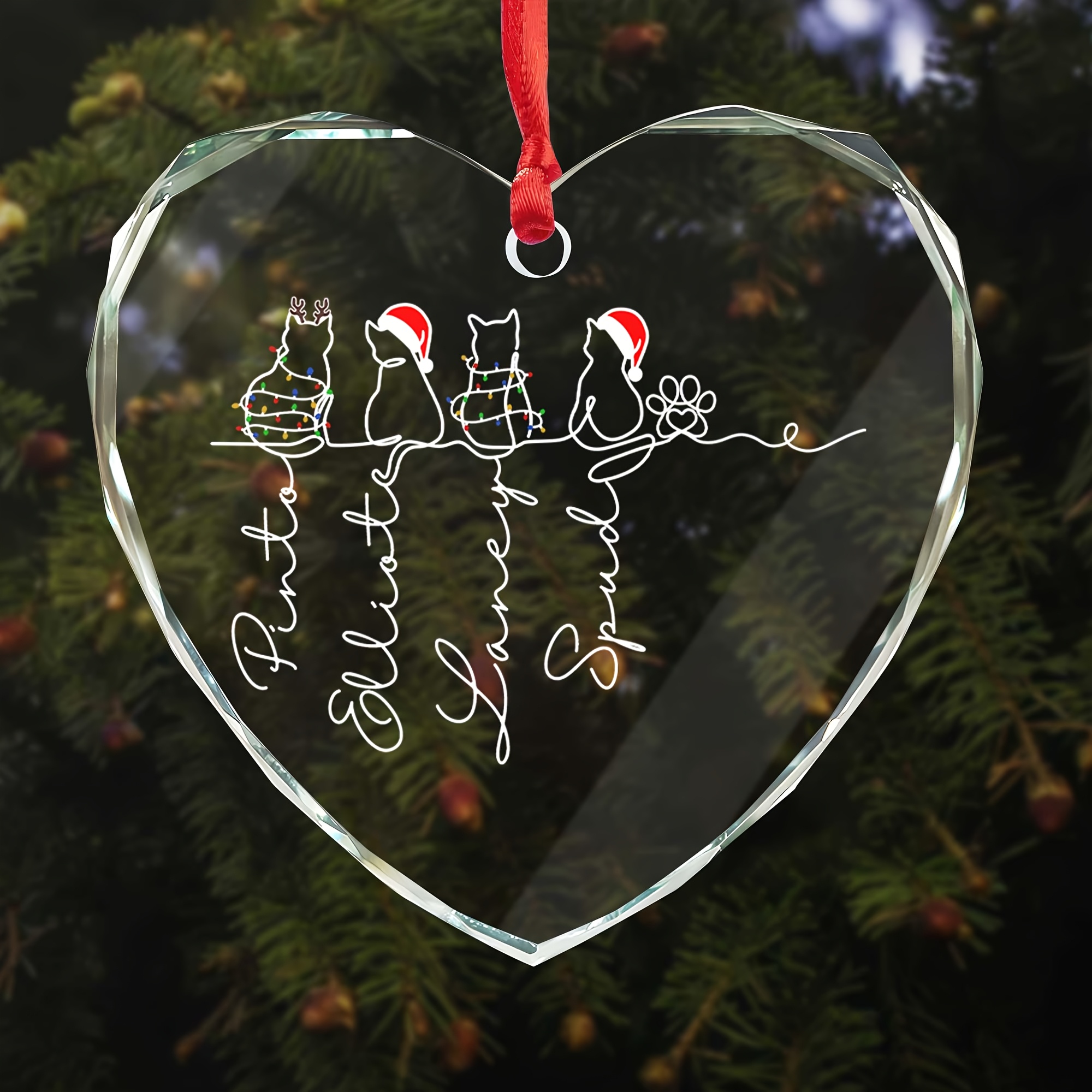 TEMU Personalized Cat Christmas Ornament, Christmas Costume Cute Cat, My Fur Babies Art - Art, Gift, Cat Lover Present