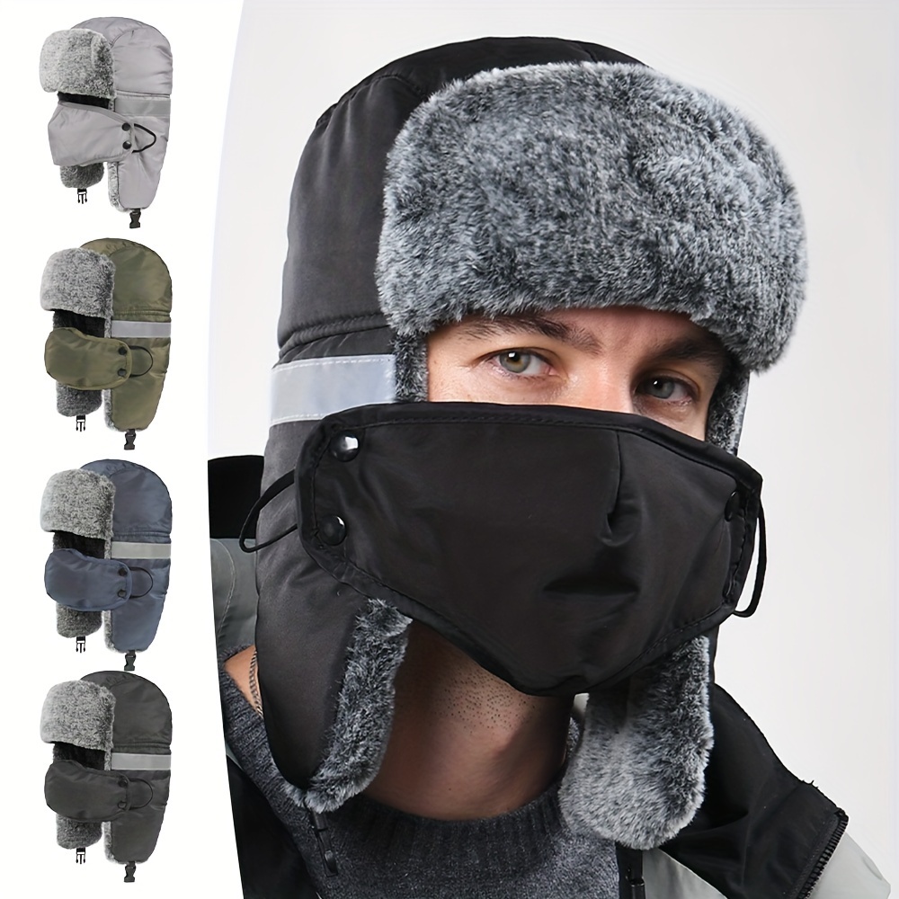 

Bonnet Doublé en Premium pour Hommes avec Masque Détachable - Coupe-Vent, Chaud, Respirant - Idéal pour le Camping en Hiver, la Randonnée, la Pêche, le Cyclisme - Disponible , , , Bleu Marine