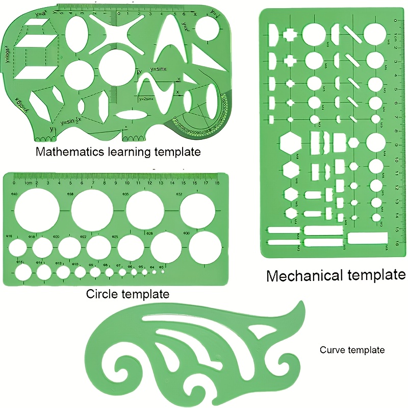 11pcs Geometric Templates Ruler Set for Drawing