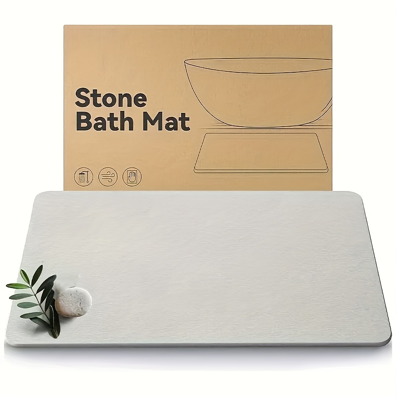 Stein-Badematte Aus Kieselgur – 60x40 Cm, Super Saugfähig, Rutschfest, Schnell Trocknend