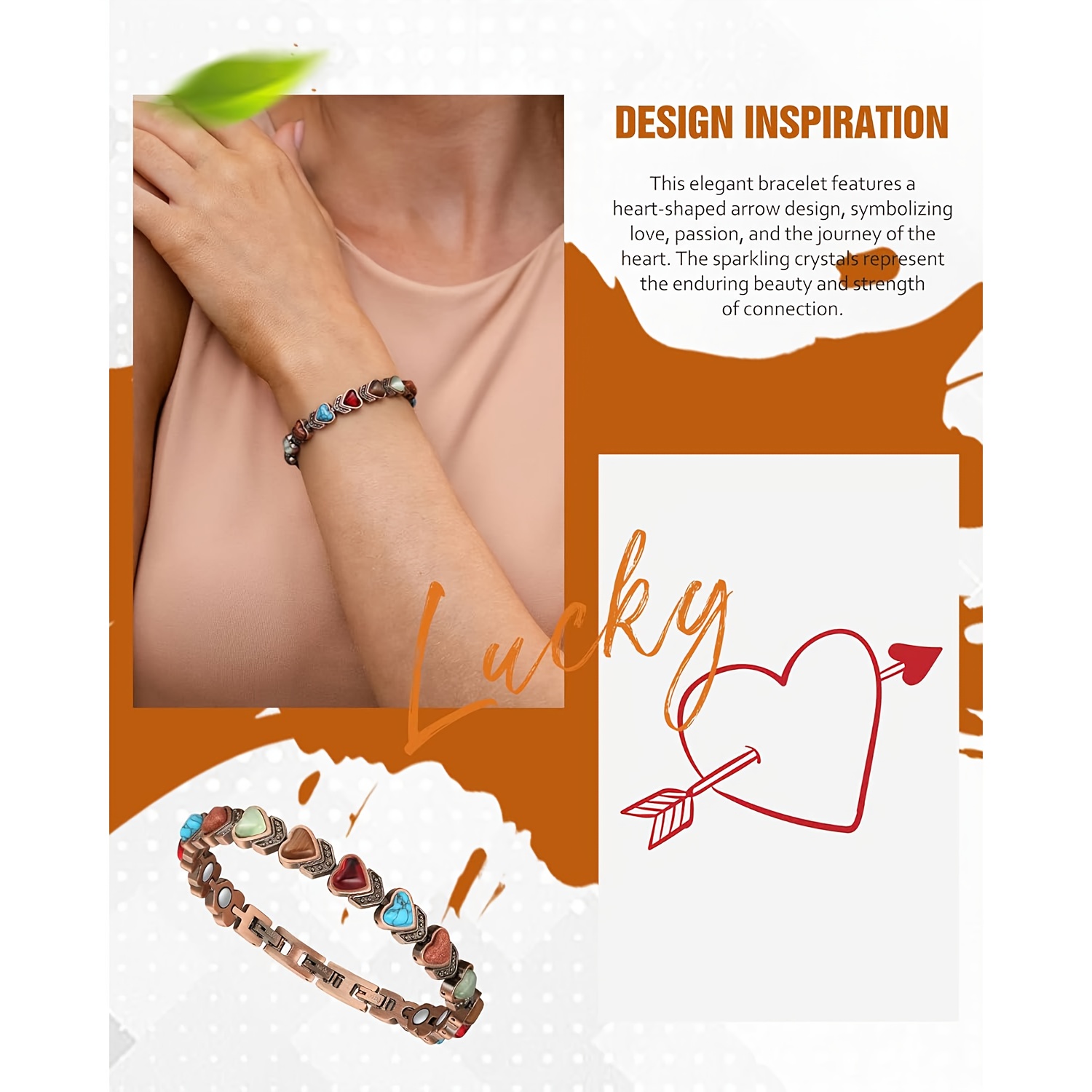 Women's Turquoise Magnetic Bracelet, Adjustable Steel Gift