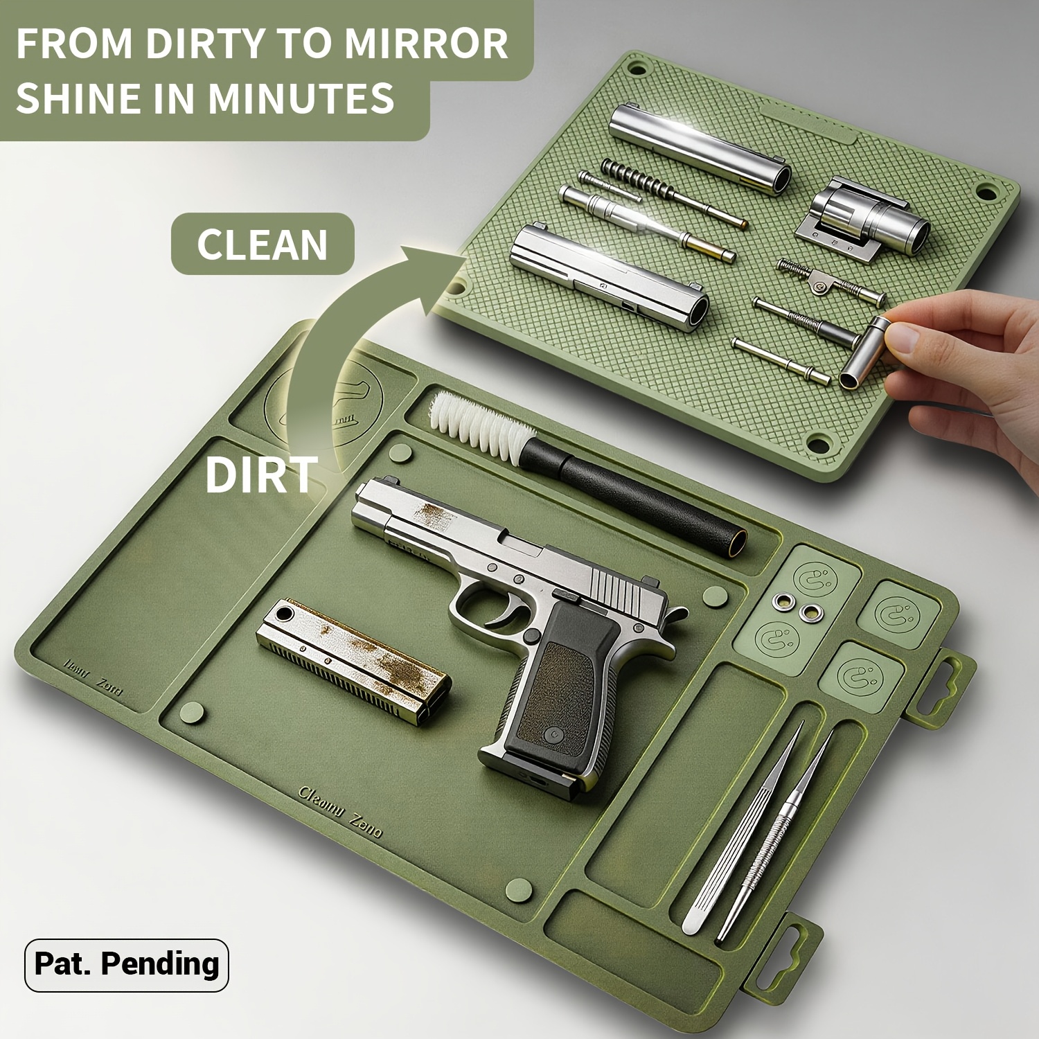 Modular Separate Clean And Dirty Gun Cleaning Mat Kit Or Single Mat Cleaning Tool