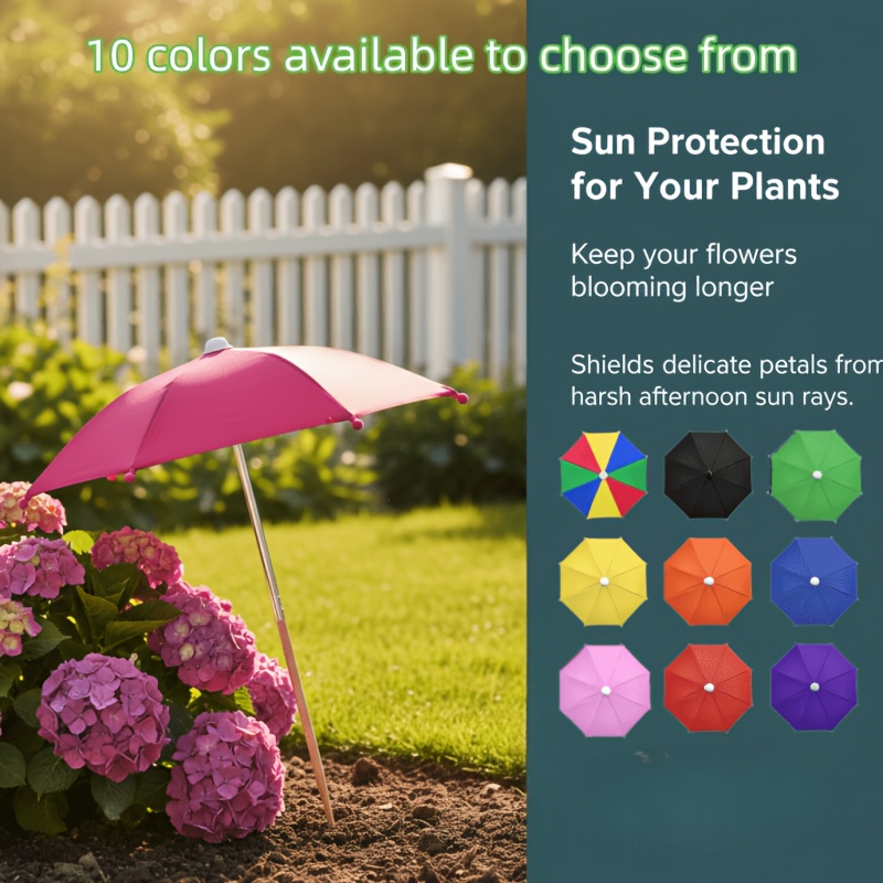 item picture 4pcs garden ground planting sun umbrellas outdoor potted plant shade and plant protection umbrellas foldable easy to store