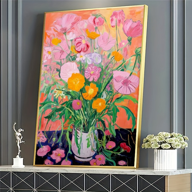 

1pc Canvas Wall Art, 31.49x47.24in (80x120cm), Modern Abstract Wildflowers Print, Large Decorative Painting For Living Room And Bedroom,