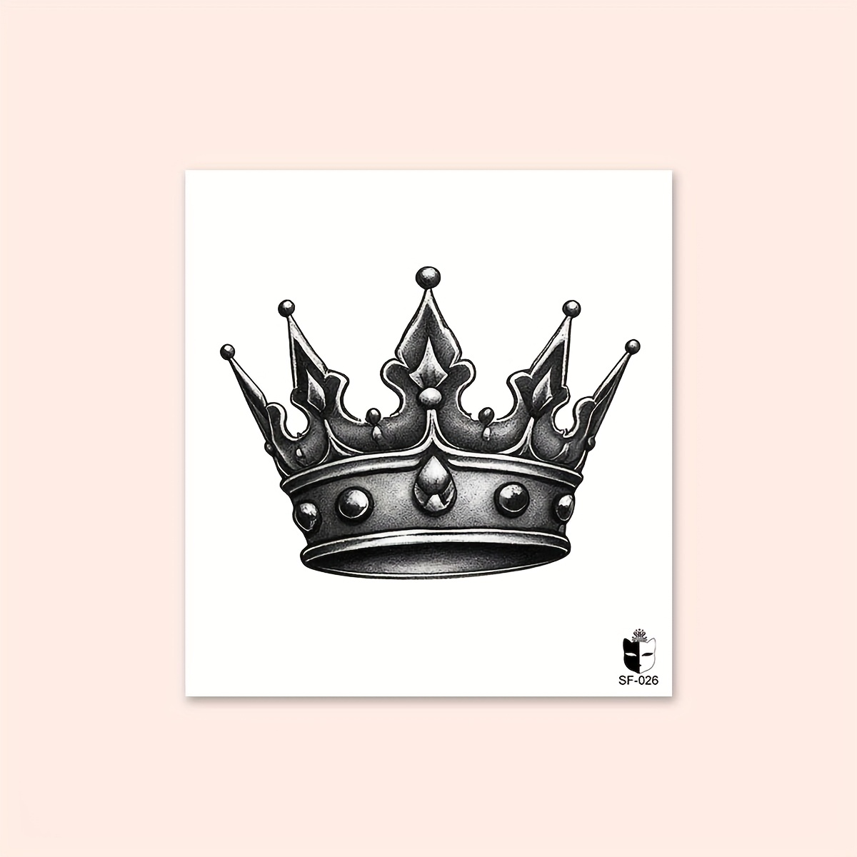 Black Instagram-style Minimalist Tattoo Crown Gift, Festival Tattoos, Holiday Gift Temporary Waterproof Tattoo Sticker For Hand Back, Shoulder, Collarbone, Abdomen, 1 Sheet Pack