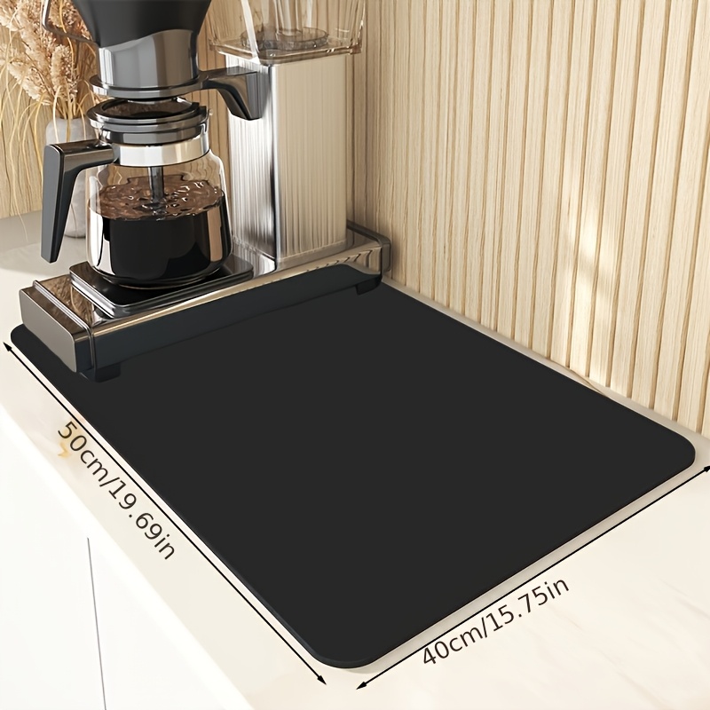 

Rubber Coffee Maker Mat, Non-slip, , Dish Drying Pad For Kitchen Counter, Coffee Bar Accessory For Espresso Machines