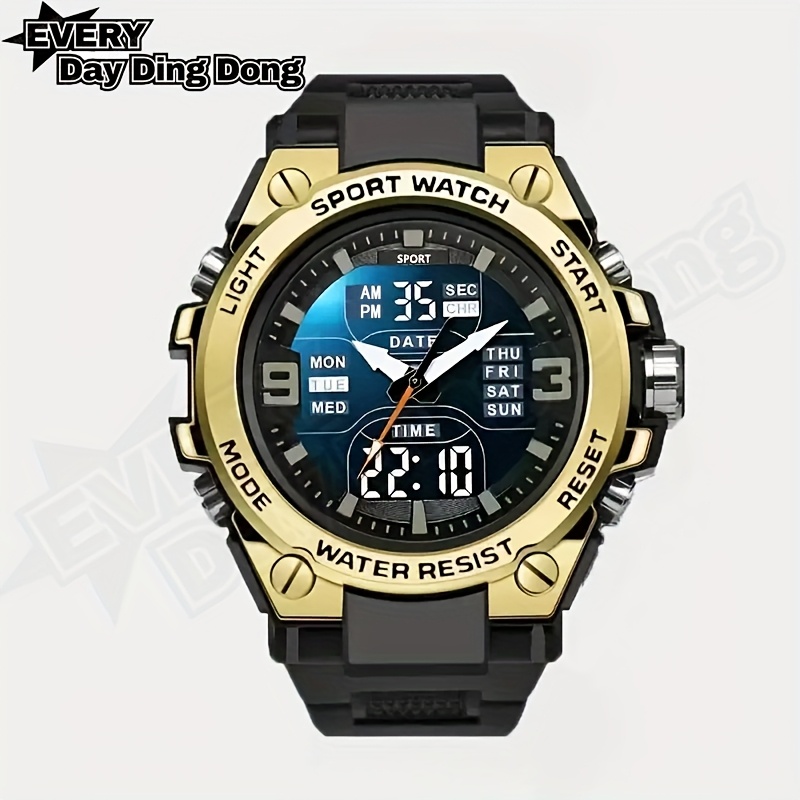 fashion unisex digital sports watch and shockproof pvc band alloy case non rechargeable button battery Product details 6