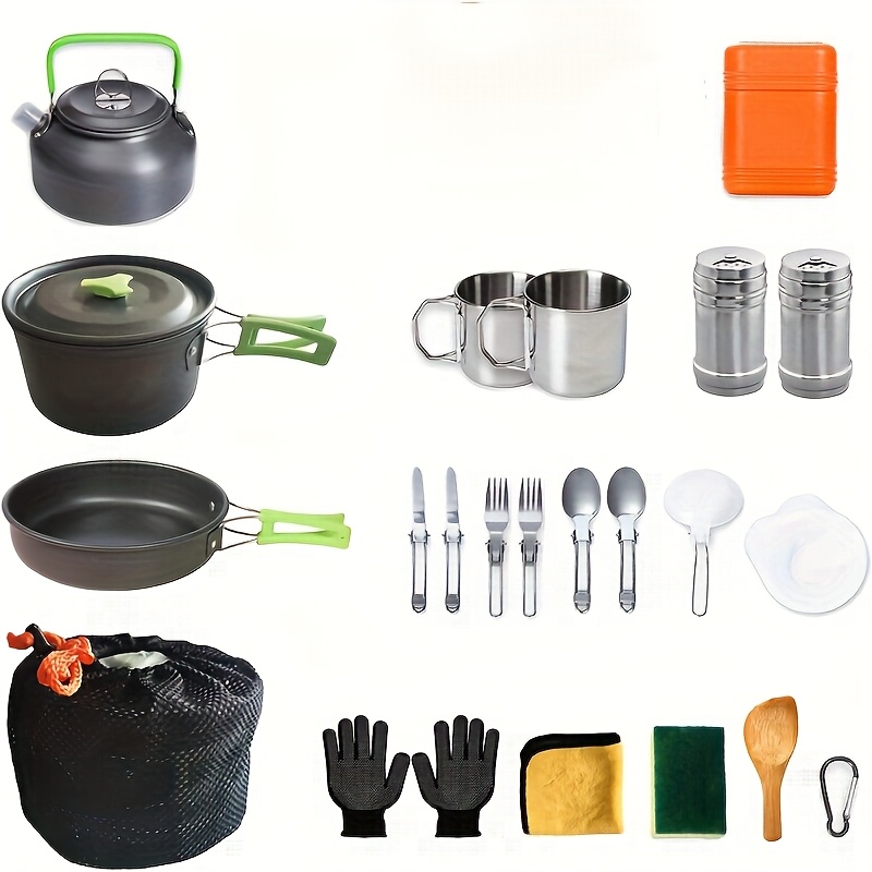 Temu – TEMU Camping Cooking Set – Essential Camping Gear With Pot, And Utensils, Portable Cookware Kit For Outdoor Survival And Rv