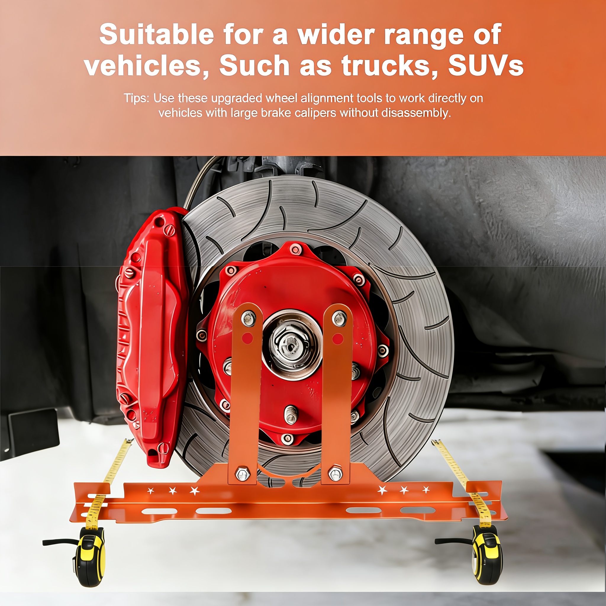 Paired Wheel Alignment Tool with 4 Extended Fixing Plates