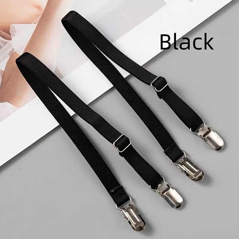 Image of 2 Adjustable Shoulder Straps In : White, Black, And Transparent - Suitable For Lingerie, Camisoles, And As Elastic Replacement Extension Straps For Clothing To Prevent Slipping