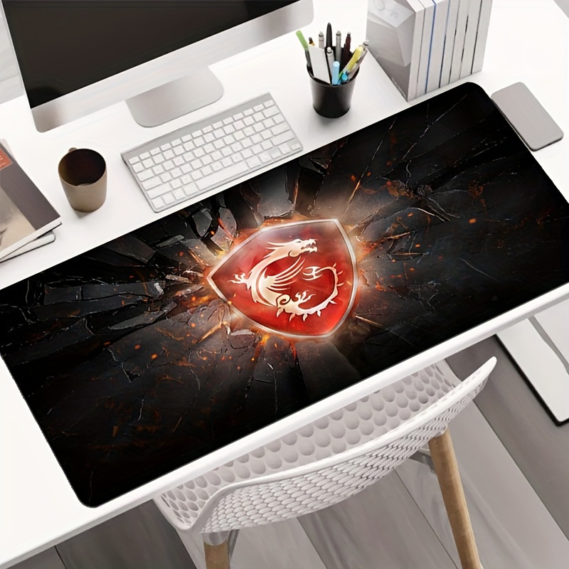 

Dragon Design Large Gaming Mouse Pad - , Washable Rubber Desk Mat For & Office Decor, Non-slip Base, Ideal Gift