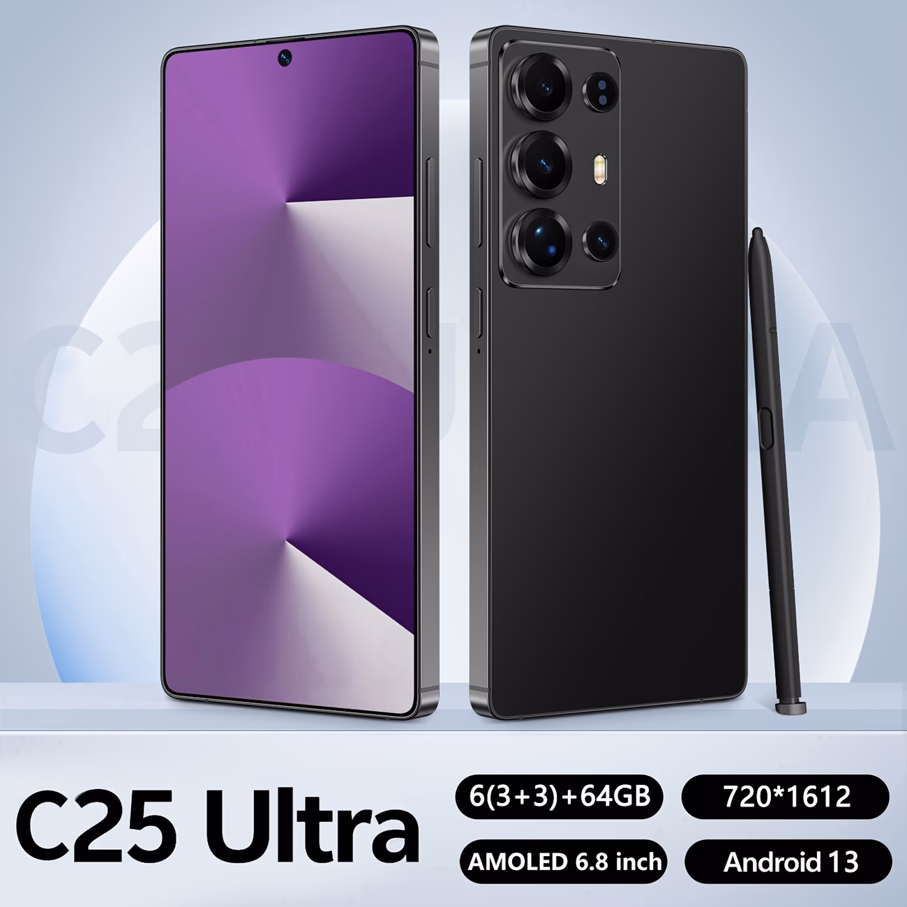 brand new 2026 model unlocked smartphone now 4 64gb massive storage 6 8 inch hd screen built in professional stylus standby type c fast charging precise gps positioning Product details 2