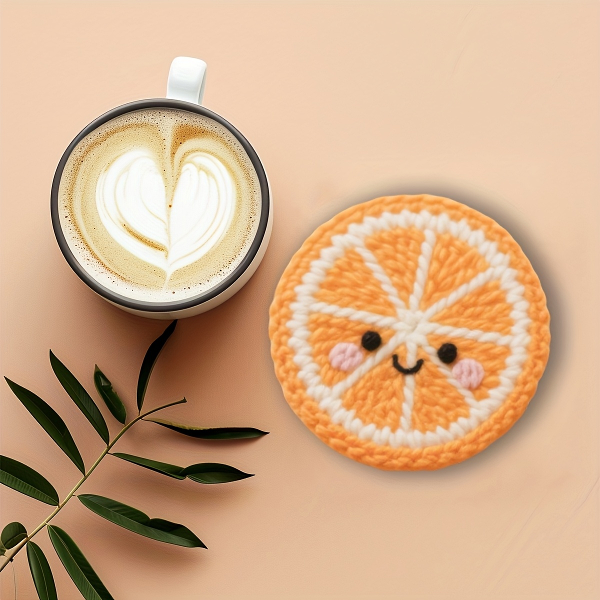 7pcs Stenciled Punch Needle Embroidery Coasters & DIY Craft Kit for Beginners