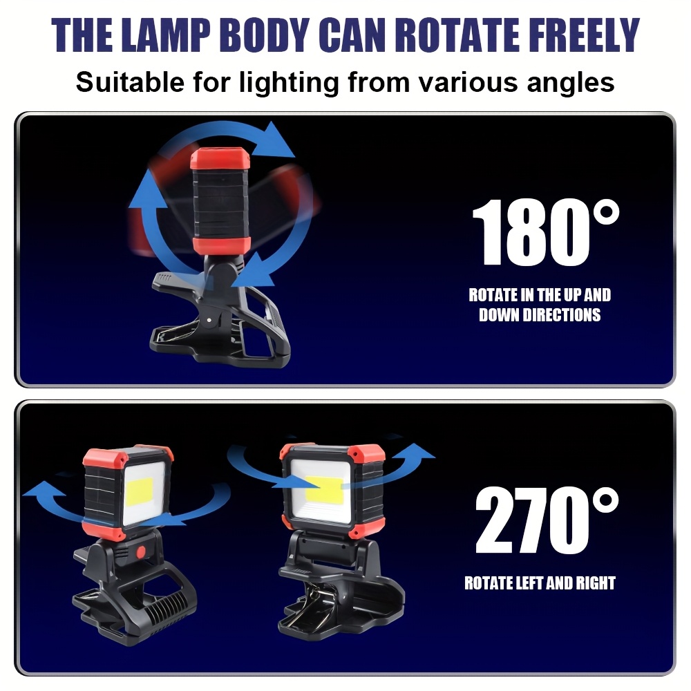 MODOAO Rechargeable COB LED Work Light - 700 Lumens Magnetic Flashlight With USB Charging For Mechanics & Camping