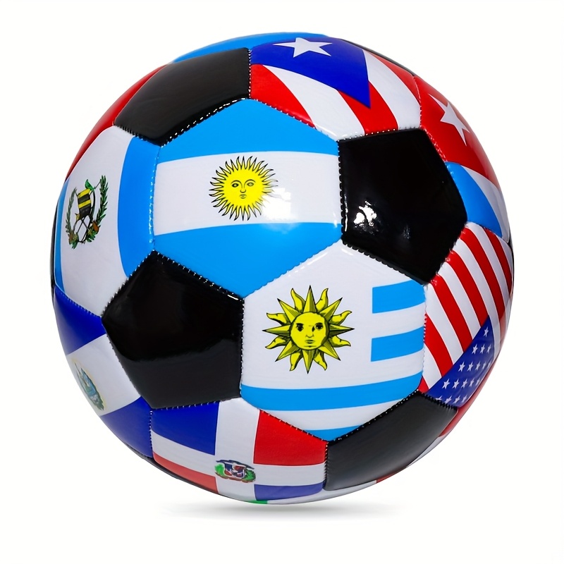 Nummer 5 Hoge kwaliteit TPU voetbal voor binnensport en buitensport, wedstrijden en entertainment - Duurzaam, dik en levendig ontwerp met kleurrijke strepen en sterren, buitenvoetbal, gestreepte voetbal, machinemade duurzaamheid