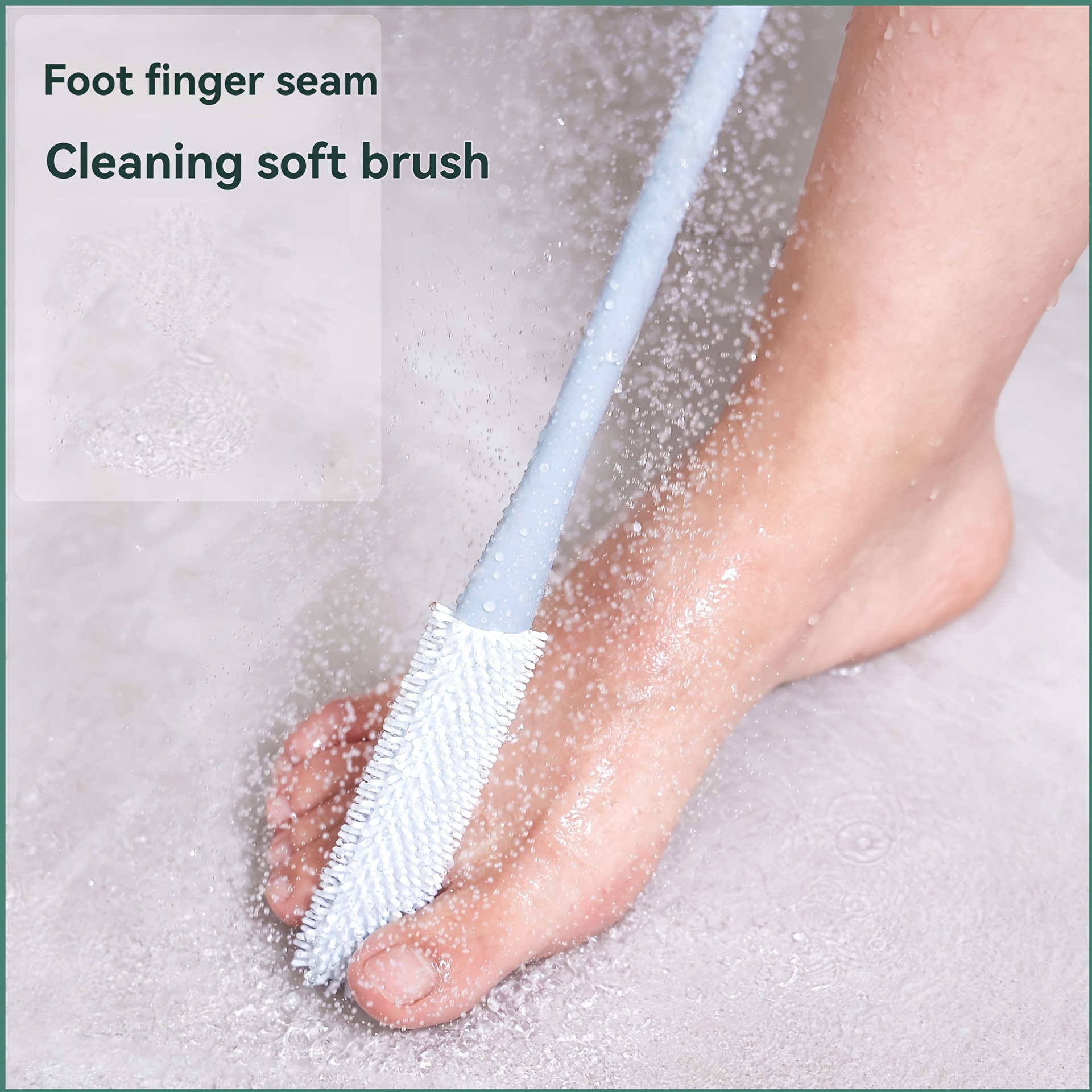 

Toe Seam Cleaning Brush, Soft Rubber Anti-itching Foot Scrubber, No-scent, No-battery, Bath Brush For Dead Skin Exfoliation And Foot Care