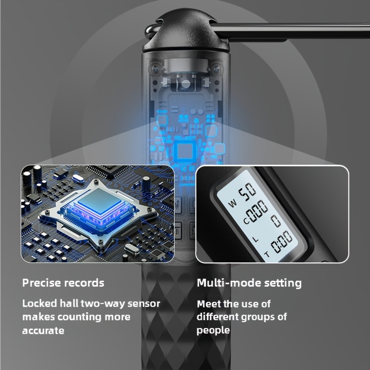 2-in-1 Smart Jump Rope - Weighted, Wireless & Wired, Counter Image 3