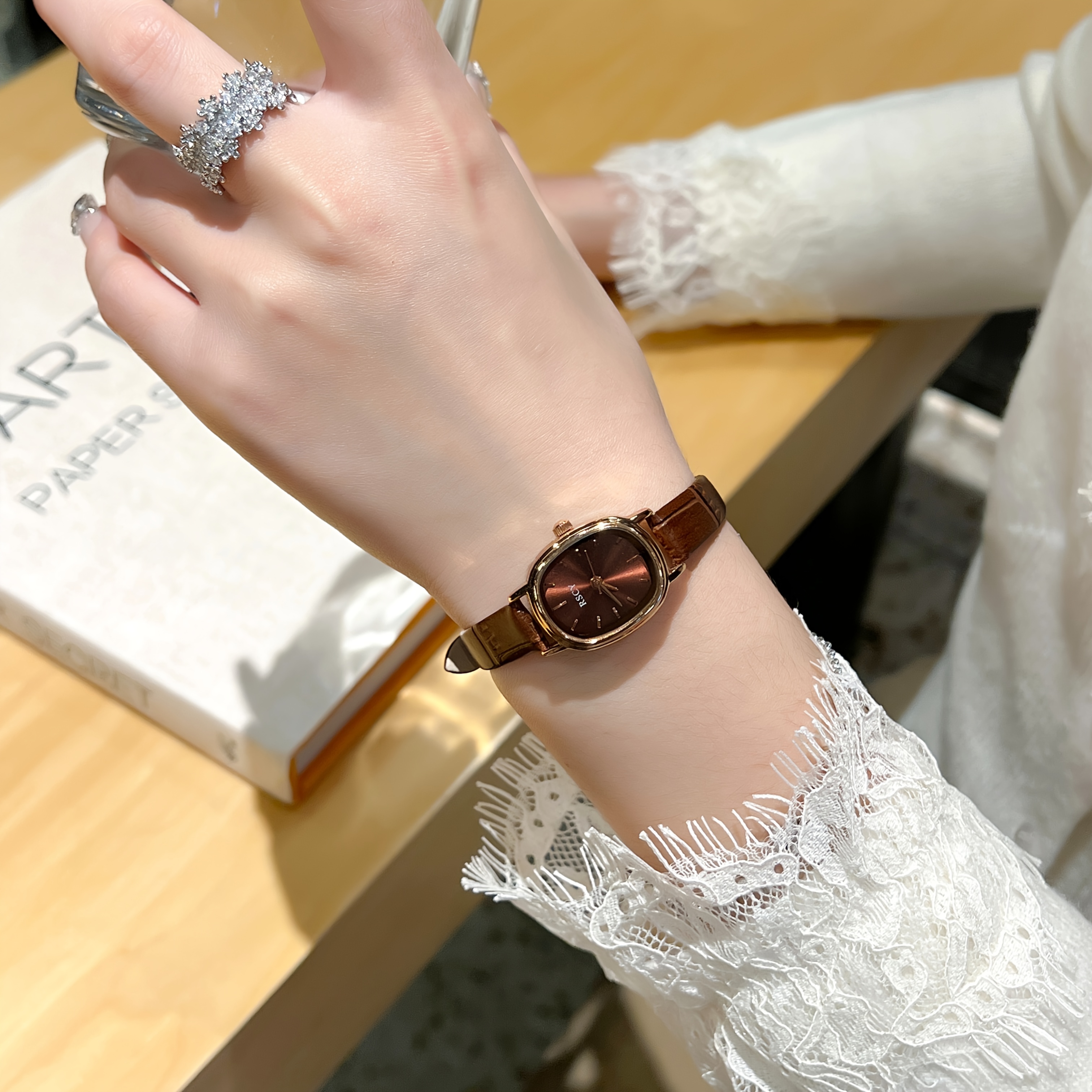 ladies oval fashion watch vintage style small delicate 