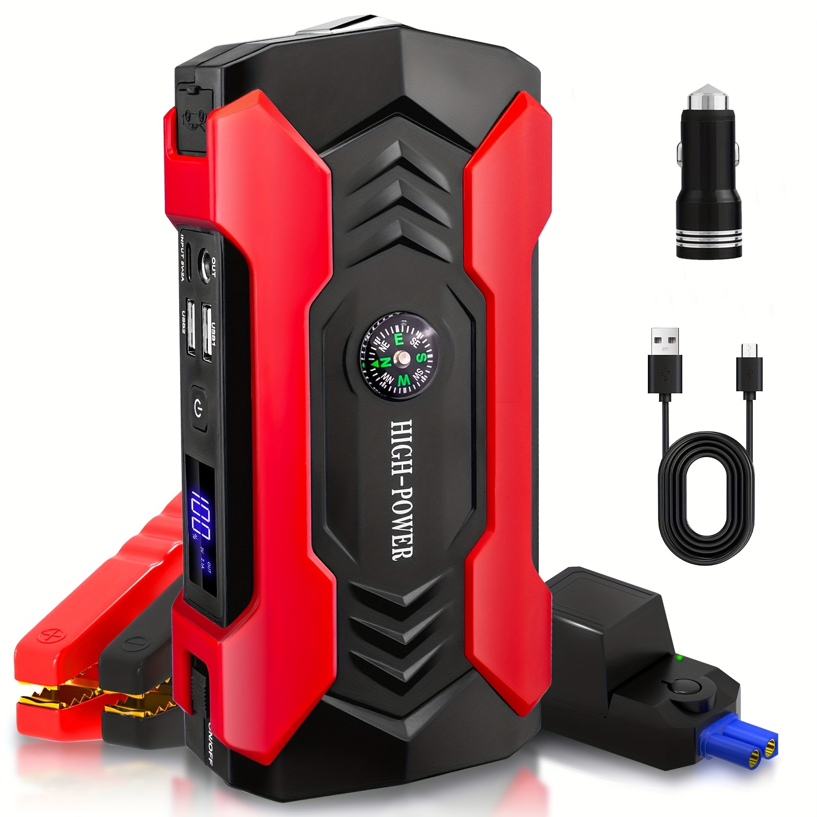 

Car , 3000a Car Battery Charger, 12v Box Battery (up To 10l Gas Or 8.5l ) Portable Charger, Led , ,