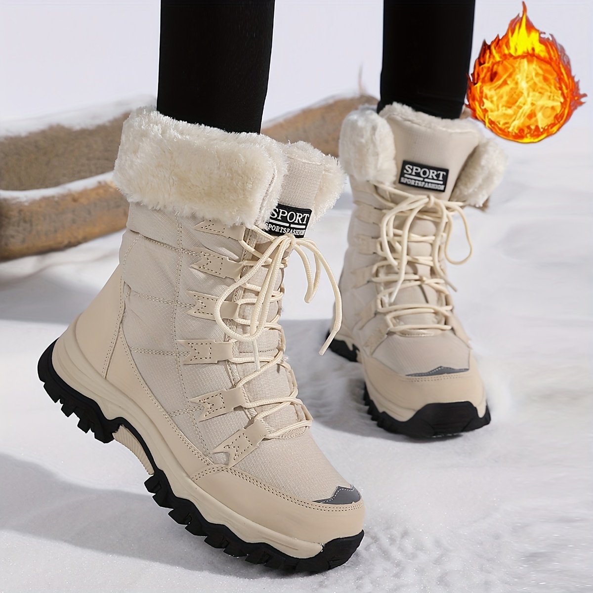Women's Winter Mid-Calf Boots with Fleece Lining