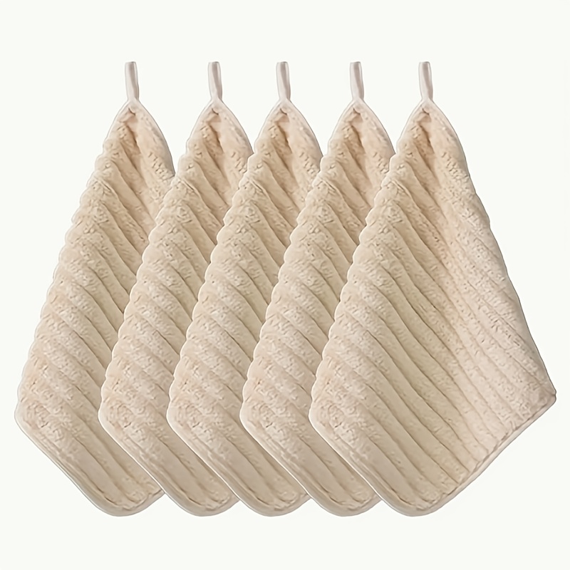 TEMU 5pcs Hand Towel Luxury Soft Towel Set - Super Absorbent Quick-dry Hand Towels - Multifunctional 11.8 X 11.8 Inches, Suitable For Home Bathroom