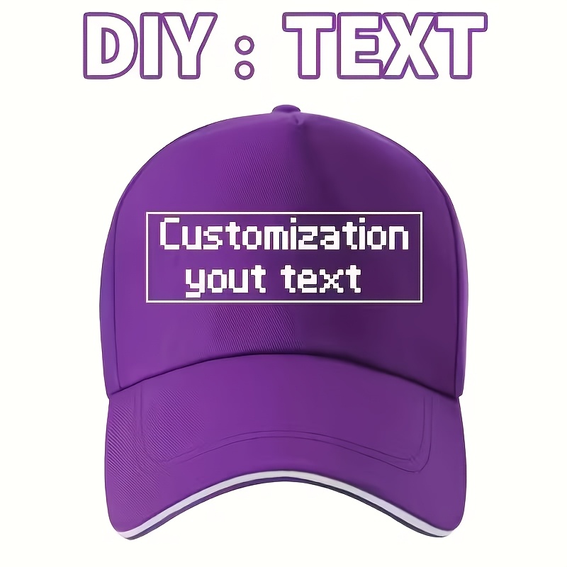 TEMU Custom Baseball - Adjustable Snapback Hat Suitable For , Lightweight Comfortable Unisex Gift With Custom /text/ Printing, Classic For, Casual