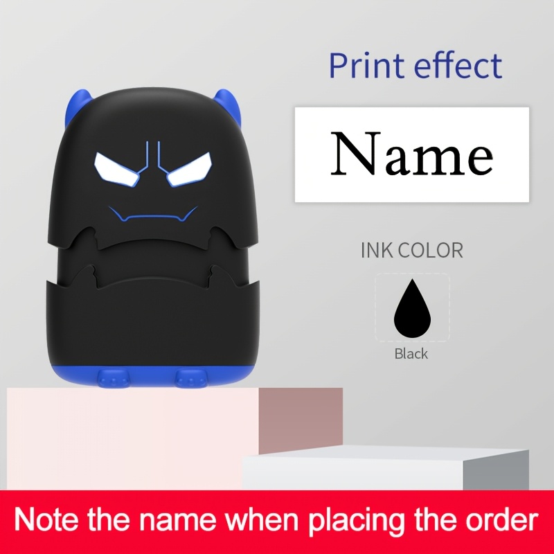 1pc Black Name Stamp Custom-made Diy Gift For Children Seal Student Clothes Not Easy To Fade Security Cute Monsters Toy