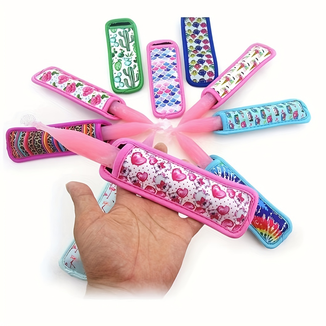 1pc Durable Neoprene Ice Pop Holder Pouch - Colorful Patterns Including Leopard, Floral, and Geometric Designs - Shatterproof Kitchen Accessory for Halloween, Christmas, Valentine's, Thanksgiving, & Graduation