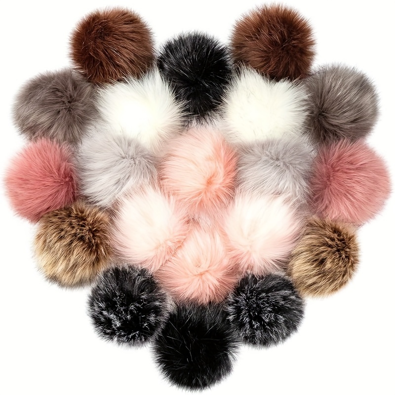 

[ ] 20pcs Fur Pom - 3.9" Fluffy Diy Knitting Accessories, , Removable For , , Scarves, , , Keychains (10 -), And , For /, Suitable