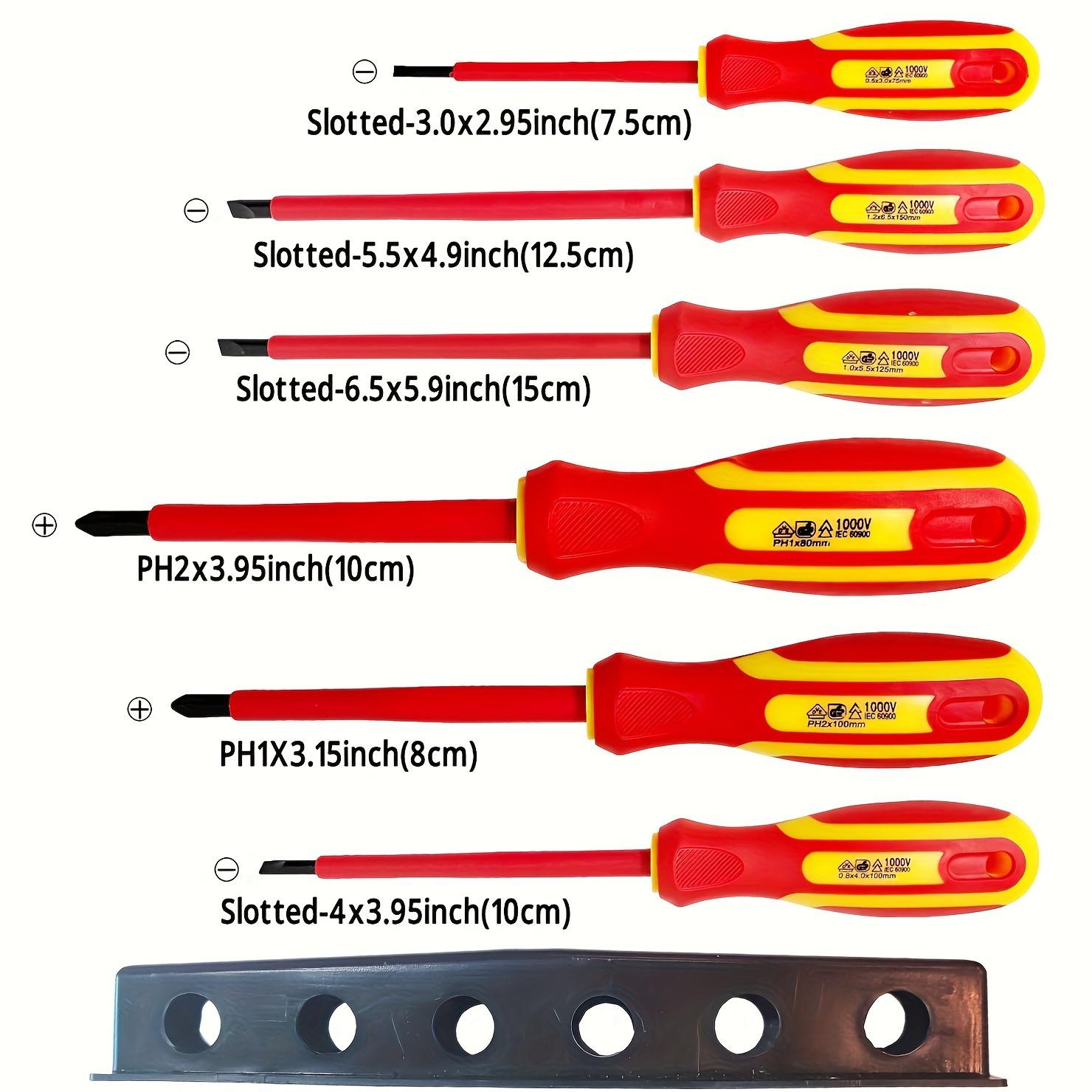 magnetic screwdriver set of 6 2 phillips and 4 slotted heads professional non   screwdriver set with magnetic screwdriver bits and wall mount great gift Product details 1