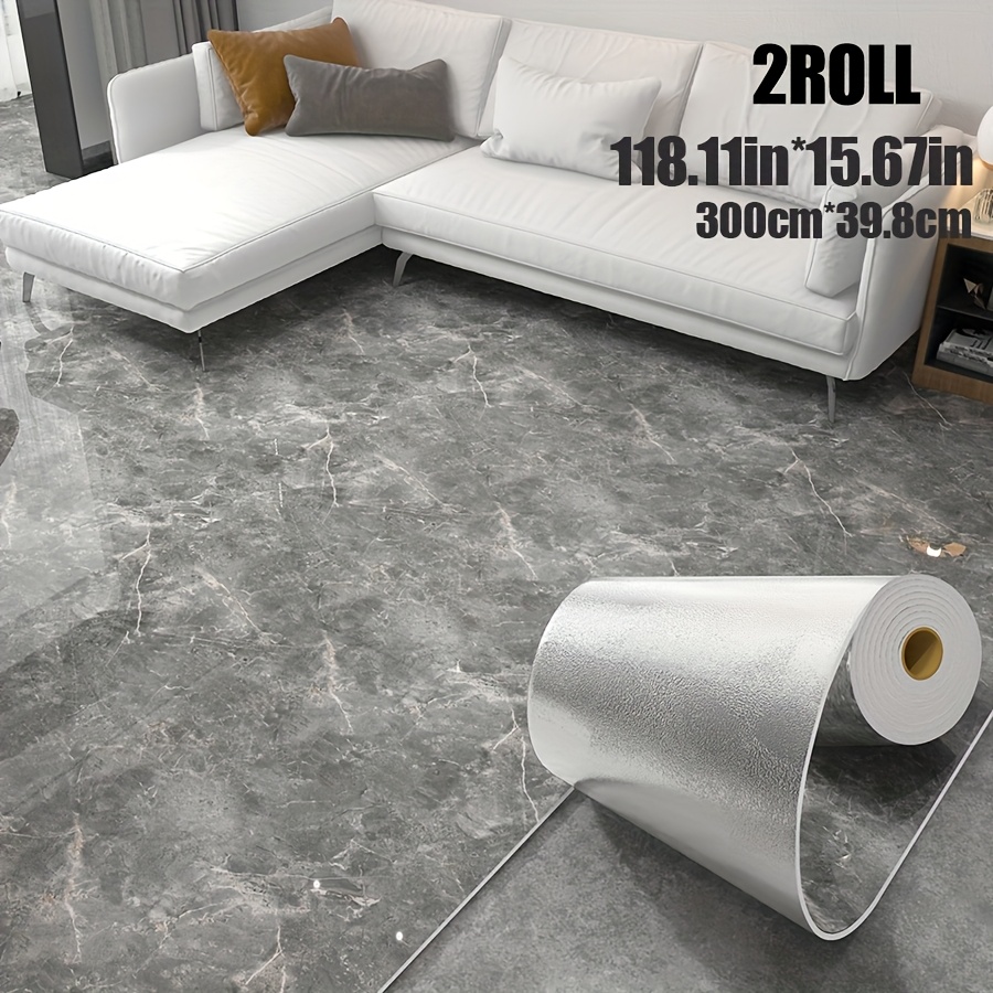 E-shop 1 Rolle/2 Rollen Cycleader 3D Moderner Marmor PVC Selbstklebende Bodenbelag, Ideal für DIY-Projekte, Verdickte Schlafzimmerdekoration, Vinyl