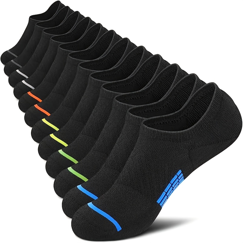 E-shop 6 Paar Herren Sportsocken - Feuchtigkeitsableitend, Schnelltrocknend & Atmungsaktiv - Niedrig geschnittene Socken mit Fußgewölbestütze - Für