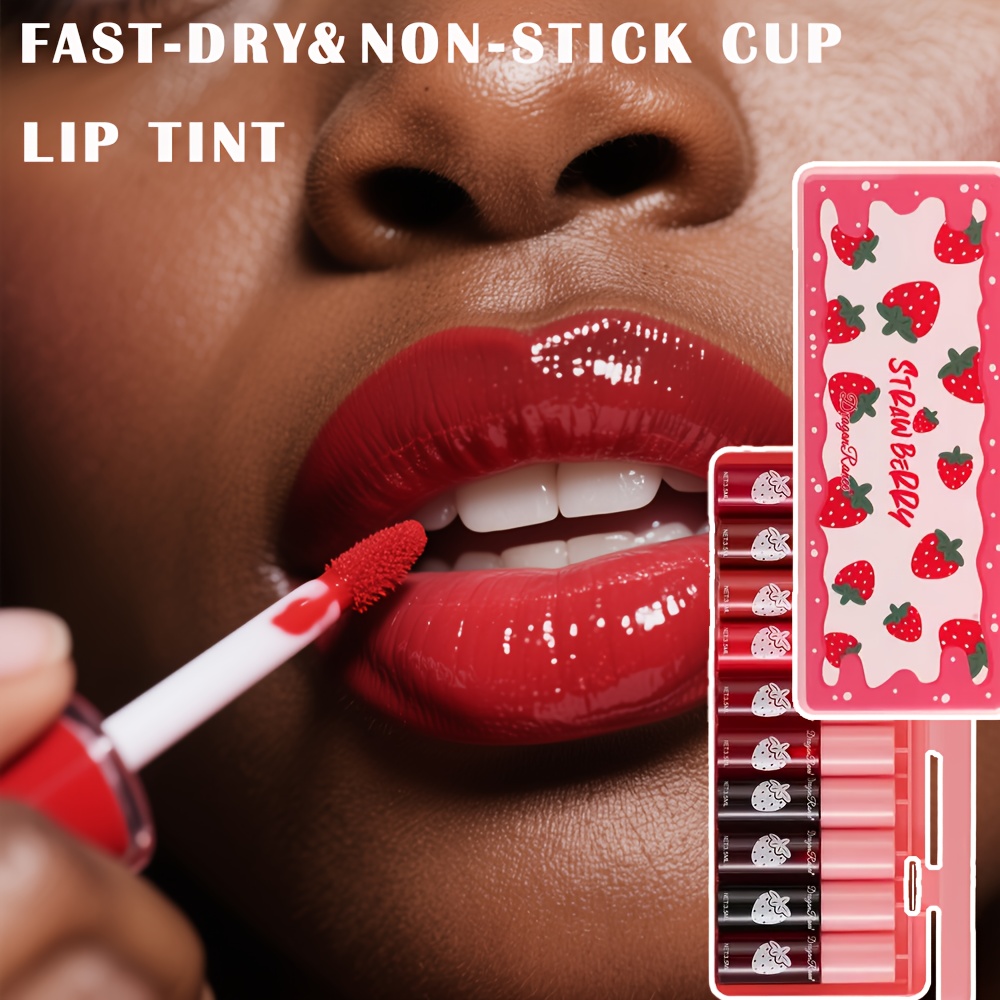 TEMU 10 Liquid Lipstick Sets, Rich Liquid Lip Color, Moisturizing Lip Color, Durable Cup, Moisturizing Nature, Lip And Cheek Color, Durable Gloss Lip Gloss Valentine's Day Gift