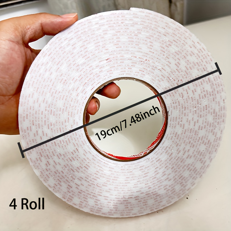 E-shop 2/4 Rollen starkes doppelseitiges Schaumstoffklebeband, dickes PE-Schaum-Klebeband, 1000 cm Länge, geeignet für Kunsthandwerk, Verpackung,