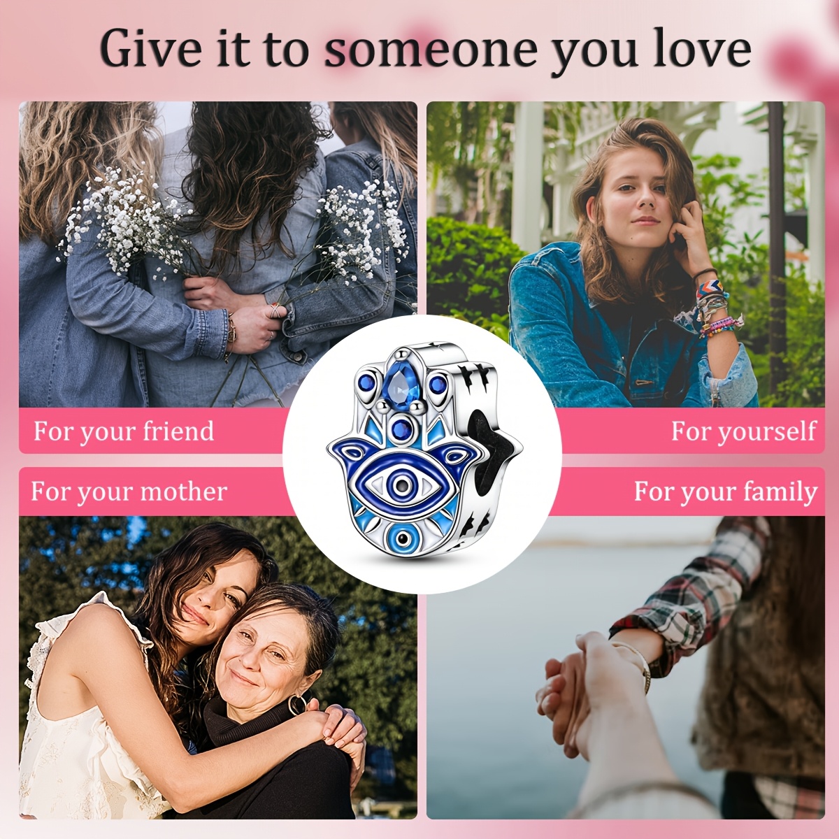 Handmade Jewelry Craft with Silver Plated Guardian Hand Charms