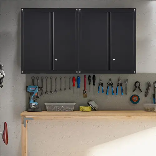metal wall storage cabinet with locking doors wall mounted garage storage cabinets with 1 adjustable shelf and 2 doors steel cabinet for garage office and home black