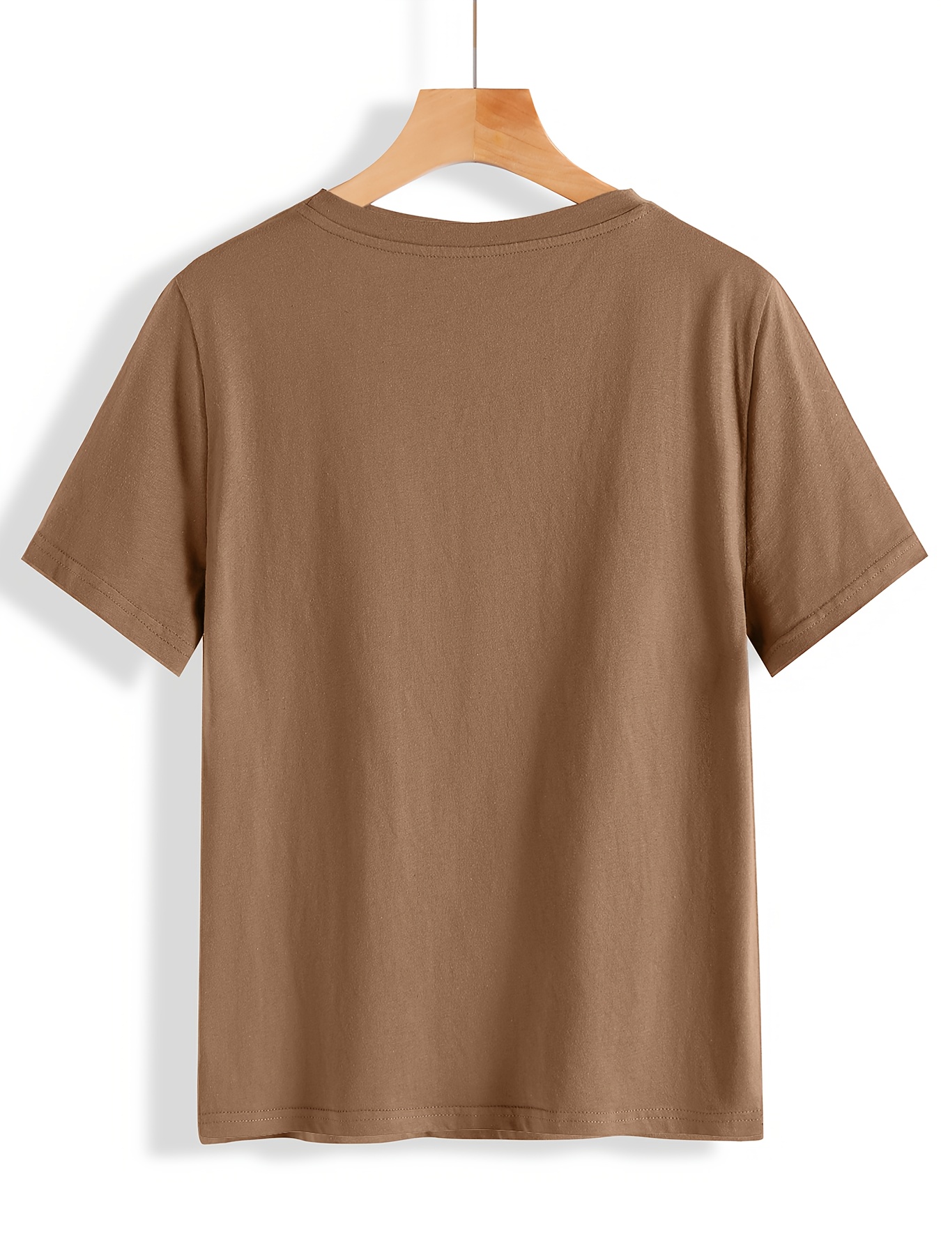 Plus Size Solid Simple Crew Neck T-Shirt, Casual Short Sleeve Top For Spring & Summer, Women's Plus Size Clothing