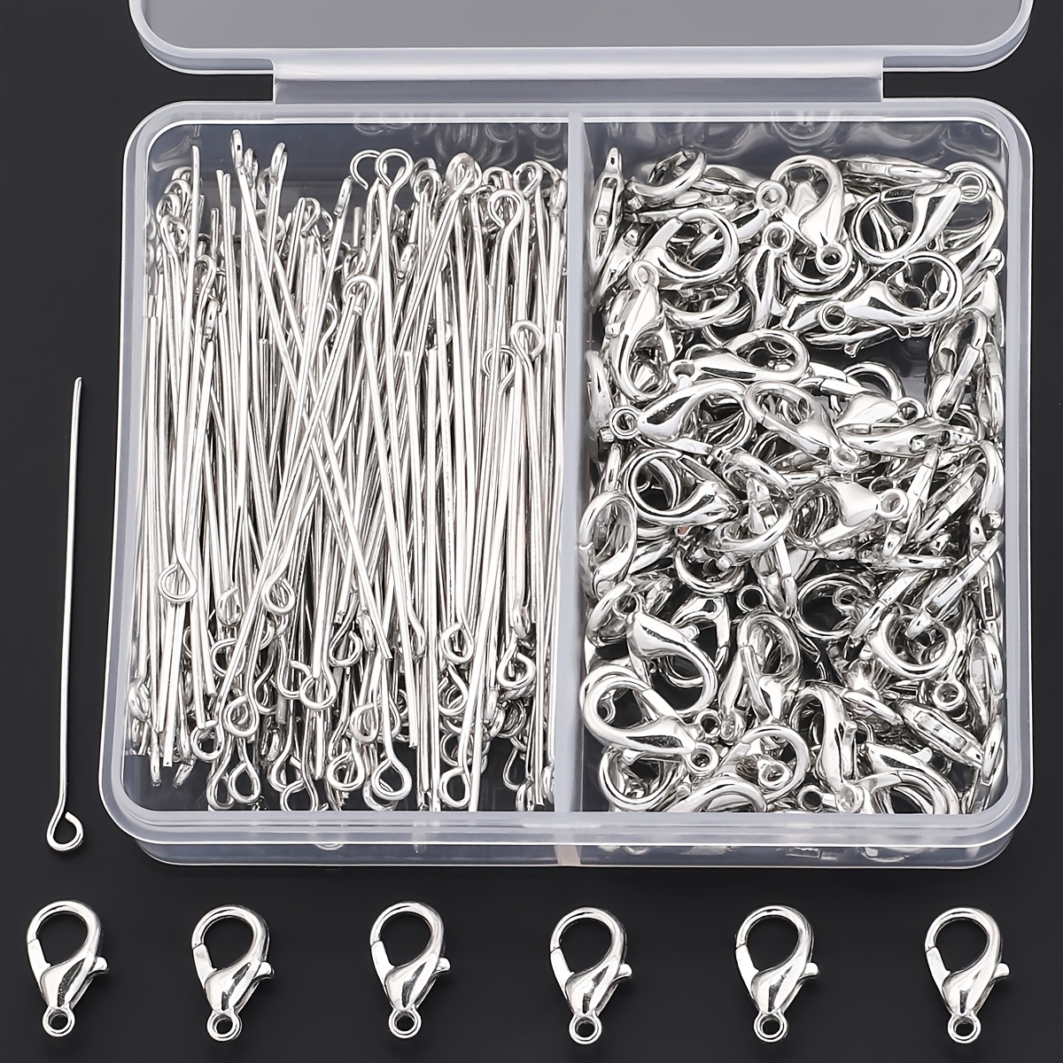 Image of 150pcs Lobster Clasp Set With S-hooks, Jewelry Making Accessories, Diy Kit For Bags, Clothing, Keychains, And Pendant Materials, Handmade Jewelry Supplies, For Any Jewelry, Holiday Gifts