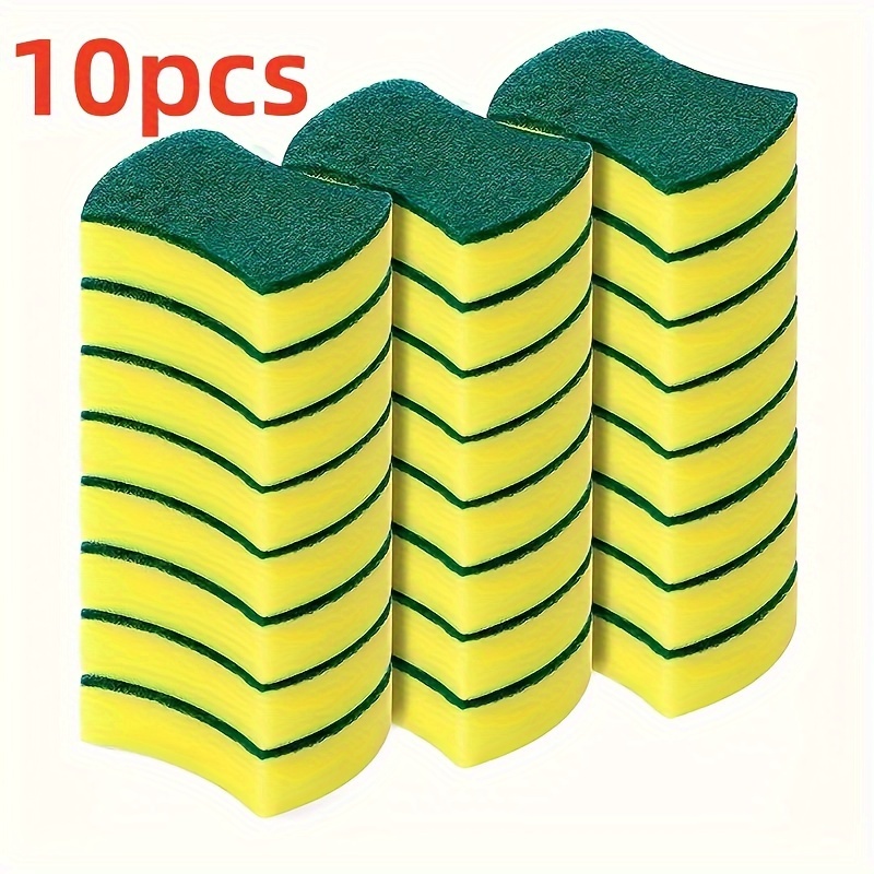 TEMU Cleaning Sponges, Dual-sided Dishwashing Sponges, Sponges, Durable Scratch-resistant Wet Wipes, , Cleaning Supplies And Tools, Plastic Material For Kitchen Use