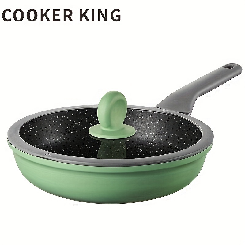 

Cooker King,1pc Nonstick Frying Pan, With Lid, Pan With Cover, Pan, , Kitchen Cooking Pan, Free