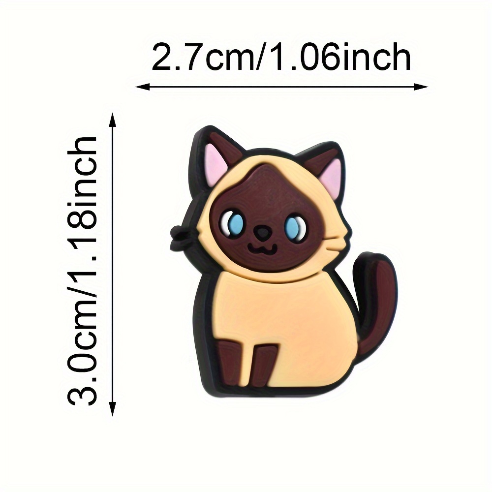 Lot De 44 Perles En Silicone Forme Chat Avec Pompons Fourrure - DIY Stylos, Porte-clés, Bijoux - Taille 15-28 Mm