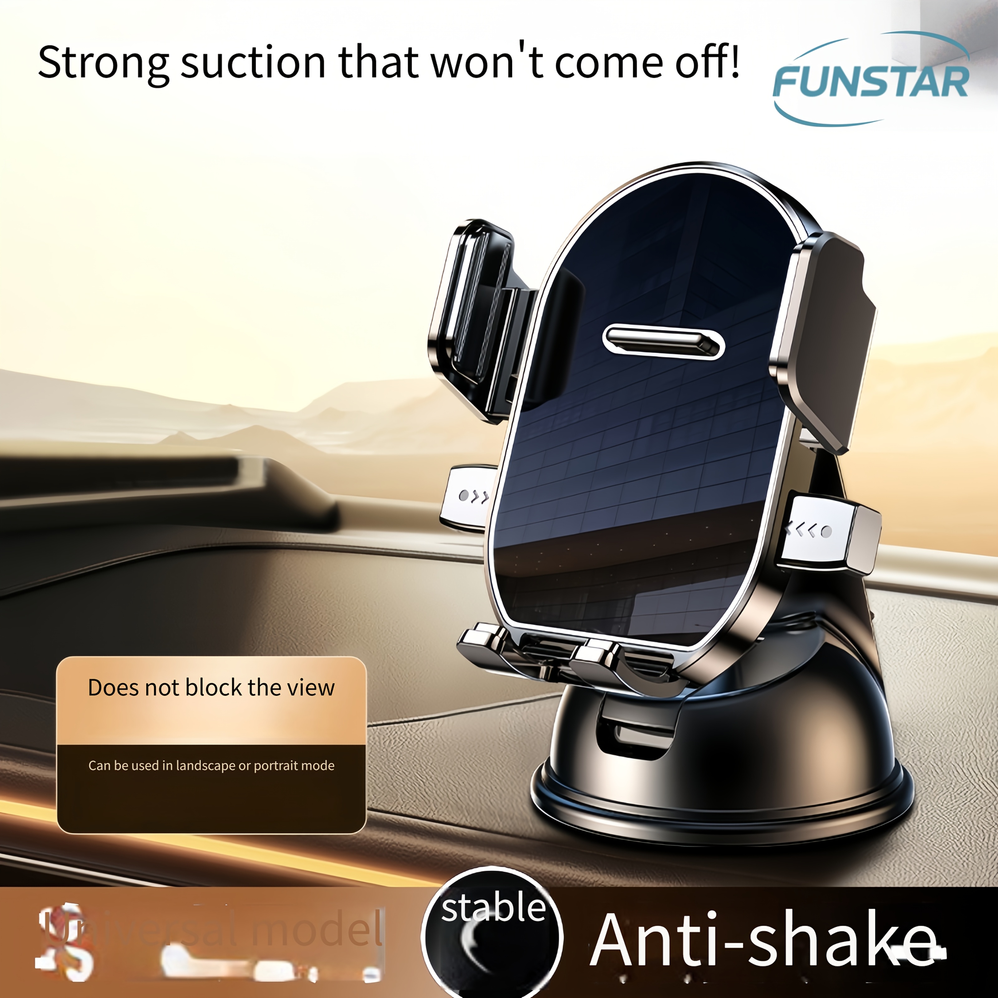 Image of Funstar 2026 New Car Mount, Vacuum Suction, 360° Rotatable, Locking, Ultra-stable Car Phone Navigation Holder, Compatible With All Car Models And Phones