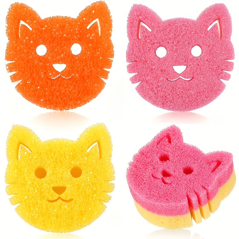 TEMU 3pcs Scouring Sponge Set – Soft & Surface-safe – Dual-sided Temperature-responsive Cleaning Sponge – Easy To Clean; Versatile Sponge For Kitchen