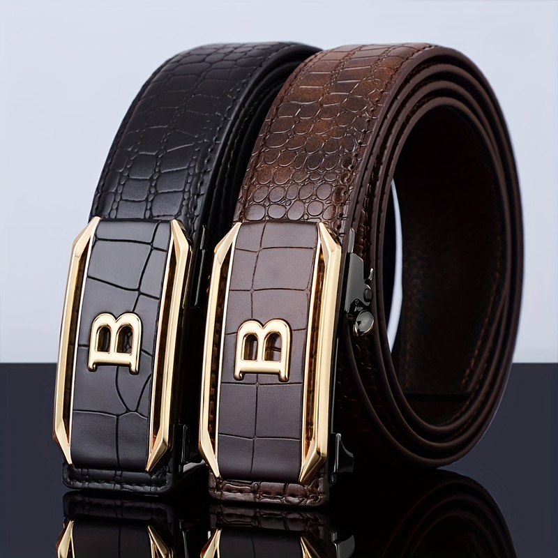 

Letter B Automatic Buckle Belt, Fashionable Belt, Trendy Men's Accessory