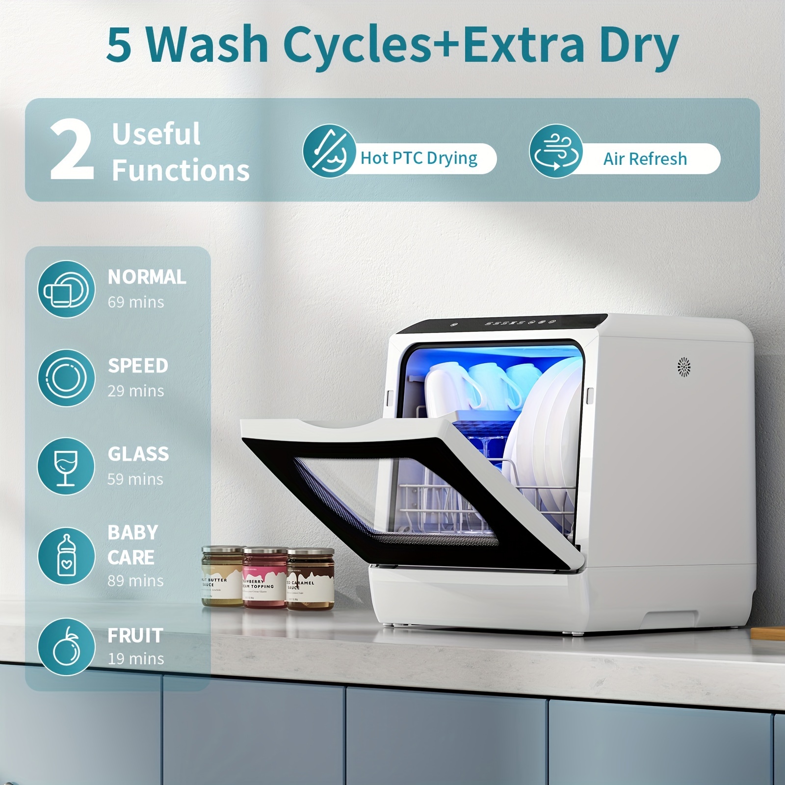 portable countertop dishwasher program Temu
