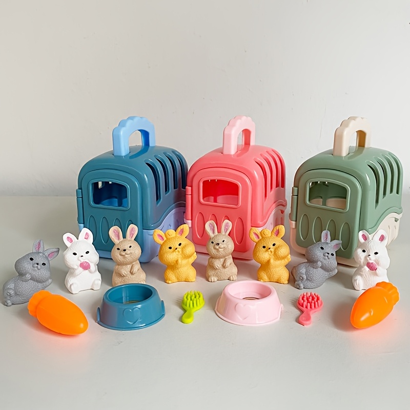 Kids Pretend Play Pet Bunny Toy Set